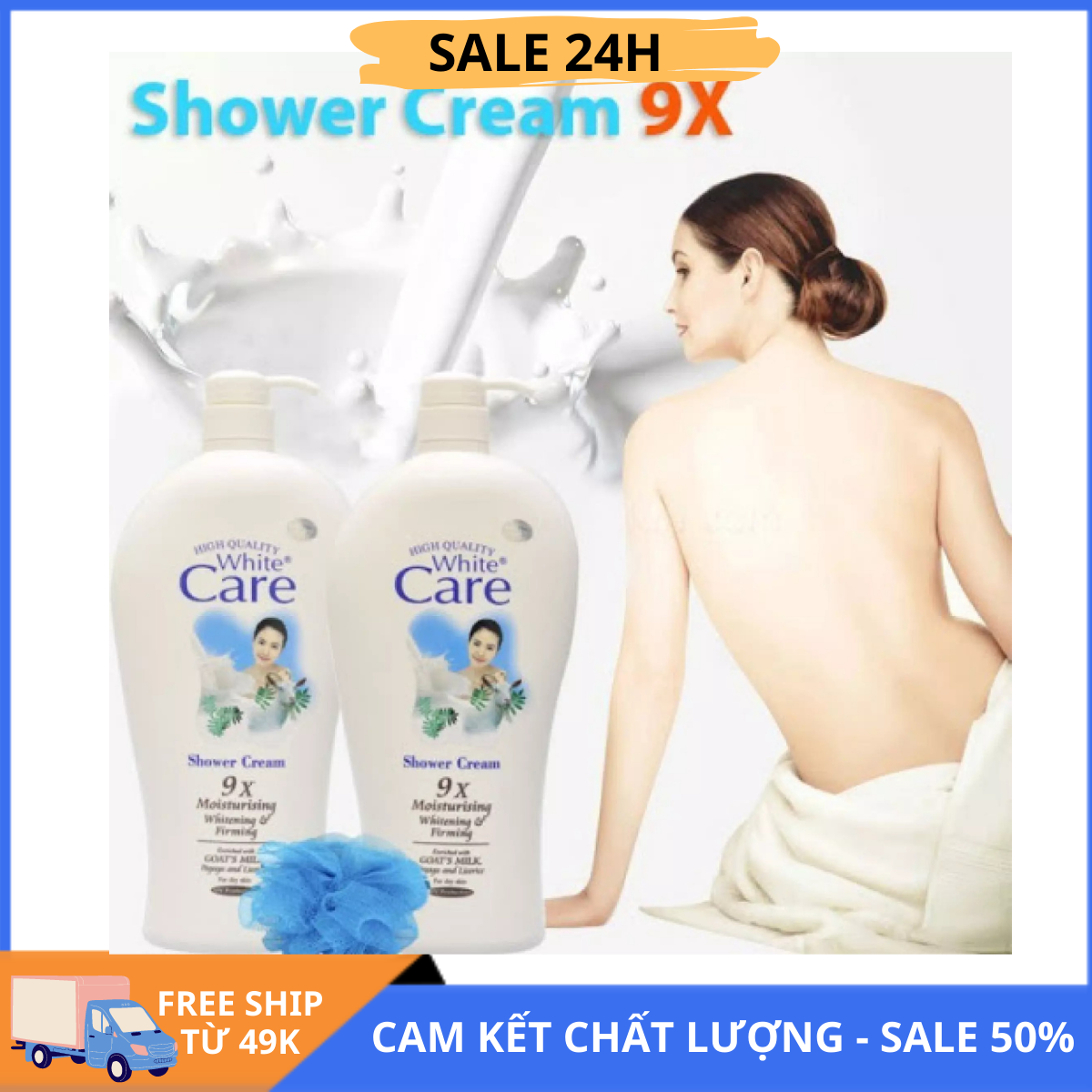 [COMBO 2 CHAI] Sữa Tắm White Care 9X Beauty 1200ml - Sữa Tắm Cô Gái Cao Cấp Thái Lan 1200ml Tăng Cường Đàn Hồi Da, Làm Da Săn Chắc Sáng Da