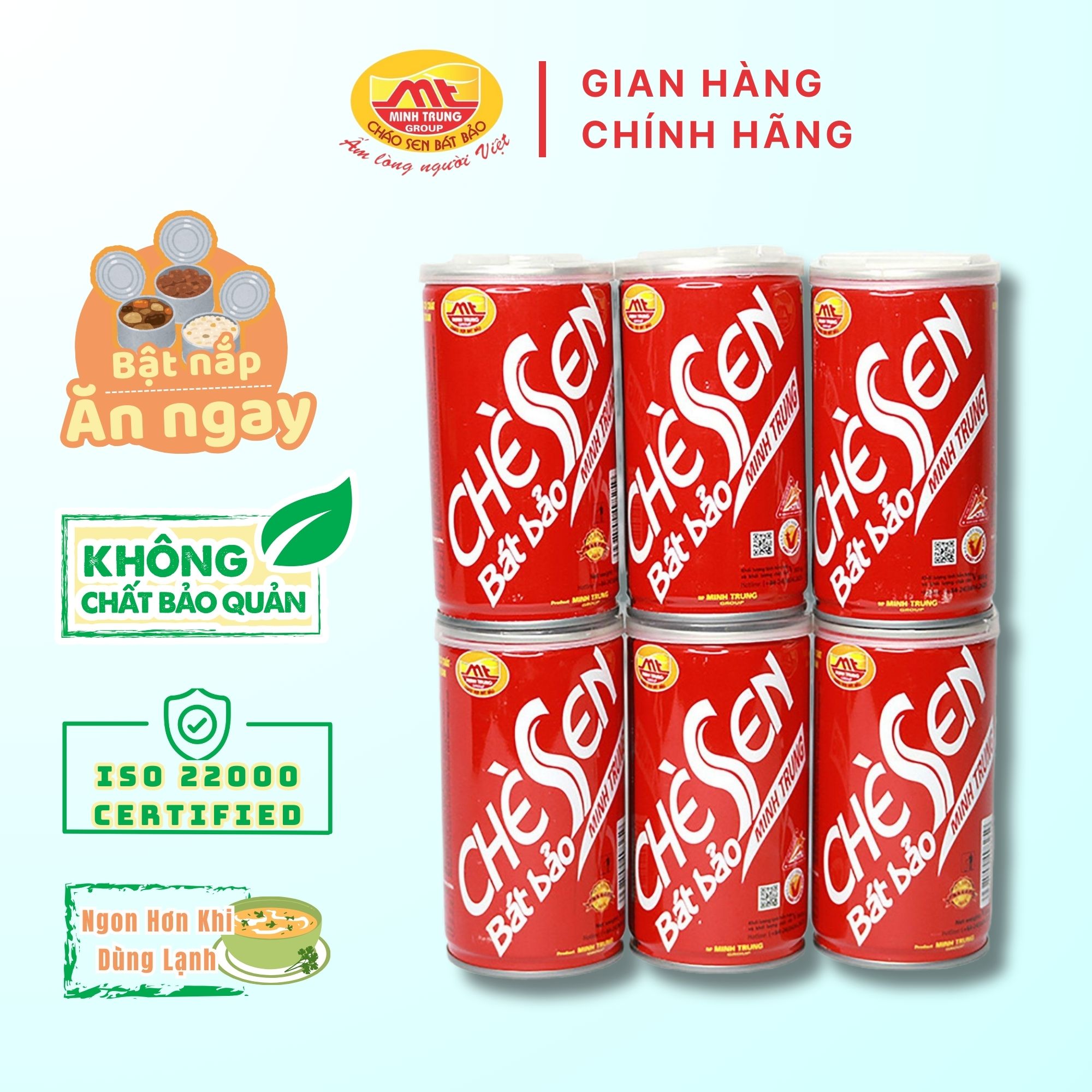 Chè sen bát bảo Minh Trung ăn liền combo 6 lon