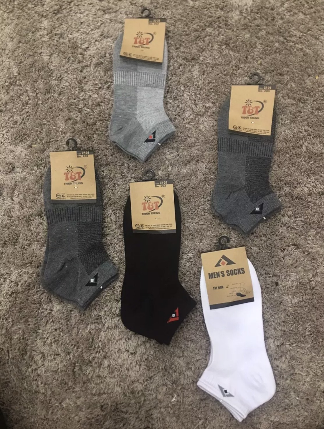 [HCM] Combo 5 đôi và 10 vớ nam  cổ ngắn  thương hiệu T&T  TRỊNH TRUNG  thun dày Cotton  ảnh thật  bảo đảm giao đúng mẫu