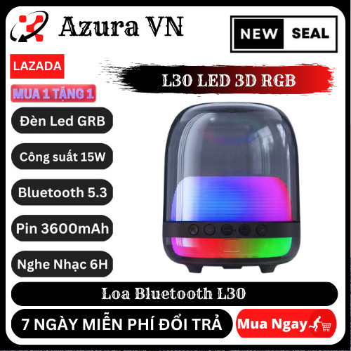Loa Cầm Tay Giá Rẻ L30 Mini , Loa Bluetooth L30 LED 3D RGB , Loa L30 Led Đổi Màu Trong Suốt , Âm Thanh Vòm , Bass Căng Trầm, Kiểu Dáng Thời Trang Bắt Mắt .