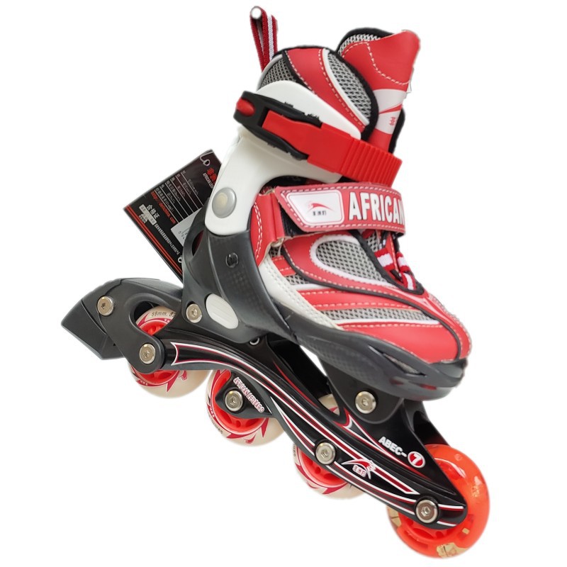 # Giày Trượt Patin Trẻ Em Châu Phi Leopard Giày Trượt Patin Dạ Quang Thẳng Hàng PU Giày Trượt Patin Có Thể Điều Chỉnh Và Xử Lý Mã Bị Hỏng