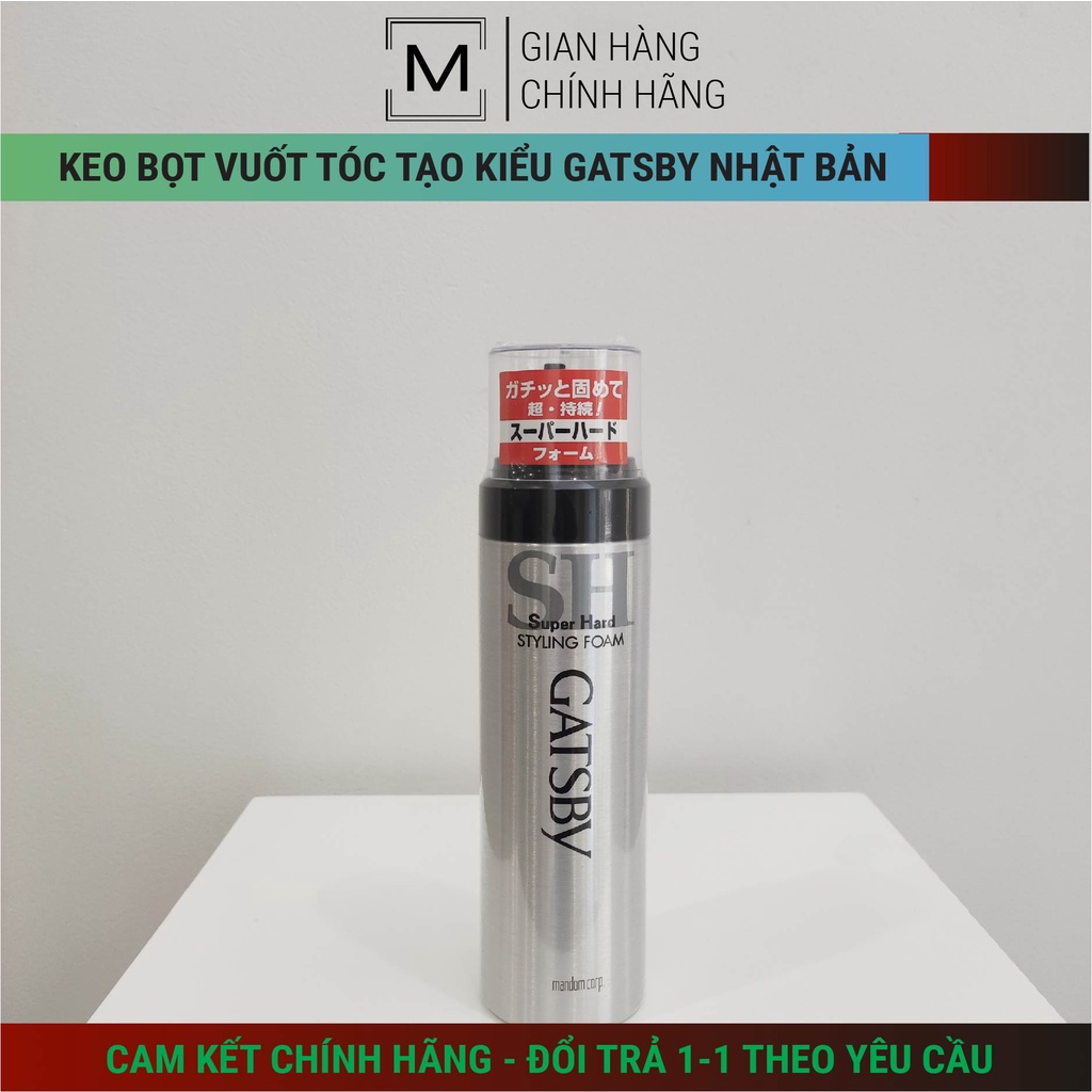 Keo bọt tạo kiểu tóc siêu cứng gatsby giữ nếp tóc super hard styling foam 185g