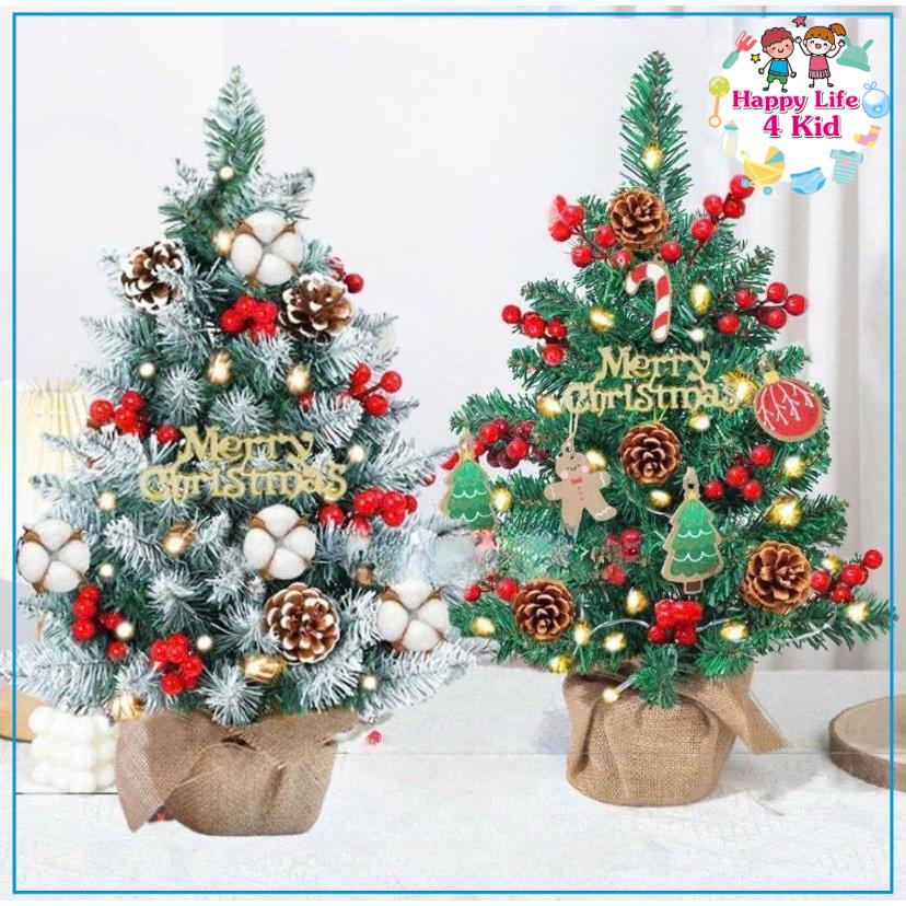 Cây thông Noel mini, cây thông Noel phủ tuyết, cây thông giáng sinh 60cm trang trí giáng sinh trong nhà - Happy Life 4Kid