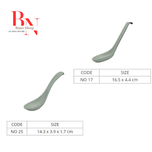 Muỗng Nhựa Melamine Vân Đá Cát Xanh