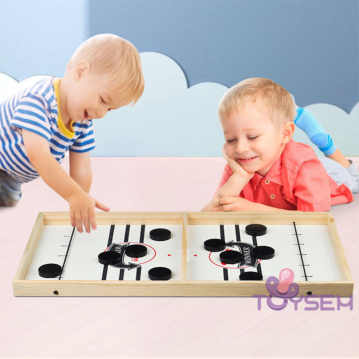 Bộ cờ búng bàn đấu ice hockey bằng gỗ size lớn, Đồ chơi bắn bi gỗ cho trẻ từ 3 tuổi, Côn cầu bàn gỗ foosball winner, Quà tặng sinh nhật cho bé