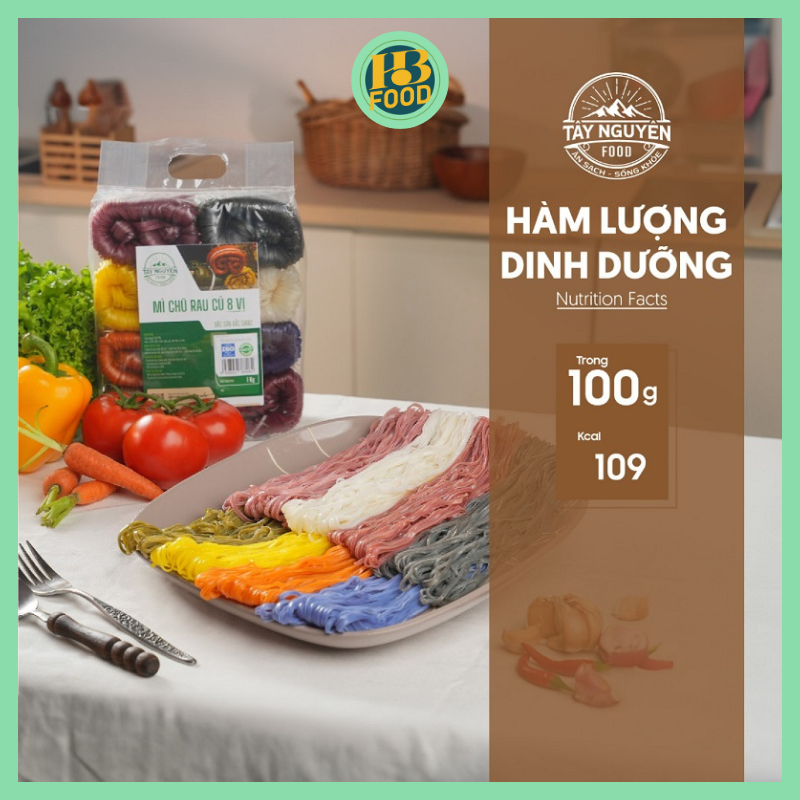 Mỳ chũ rau củ 8 vị Tây Nguyên Food eatclean healthy