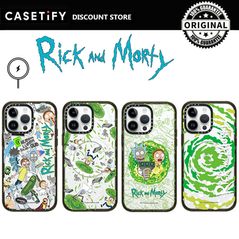 Casetify x rick and morty case with magsafe for iphone 15 pro max / iphone 14 pro max / iphone 13 pro max / iphone 12 pro max / iphone 11 phone case protective cover | authentic original