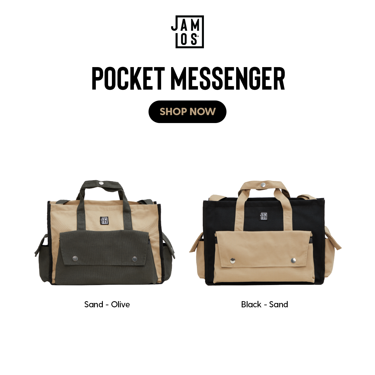 Jamlos Pocket Messenger - Túi chéo quai xách canvas 16inch thời trang tiện dụng đi học, đi làm, du lịch
