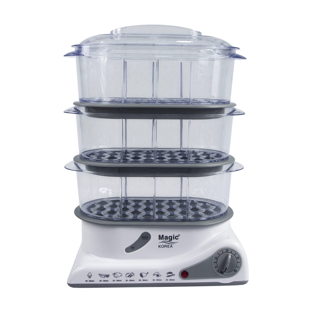 Nồi hấp điện, máy hấp đa năng, nồi hấp đa năng magic a-61 dung tích 10,5 lít công suất hấp 850w, tốc độ hấp cực nhanh, mâm nhiệt tự động ngắt điện khi hết nước, dễ dàng sử dụng chỉ với 1 nút xoay.