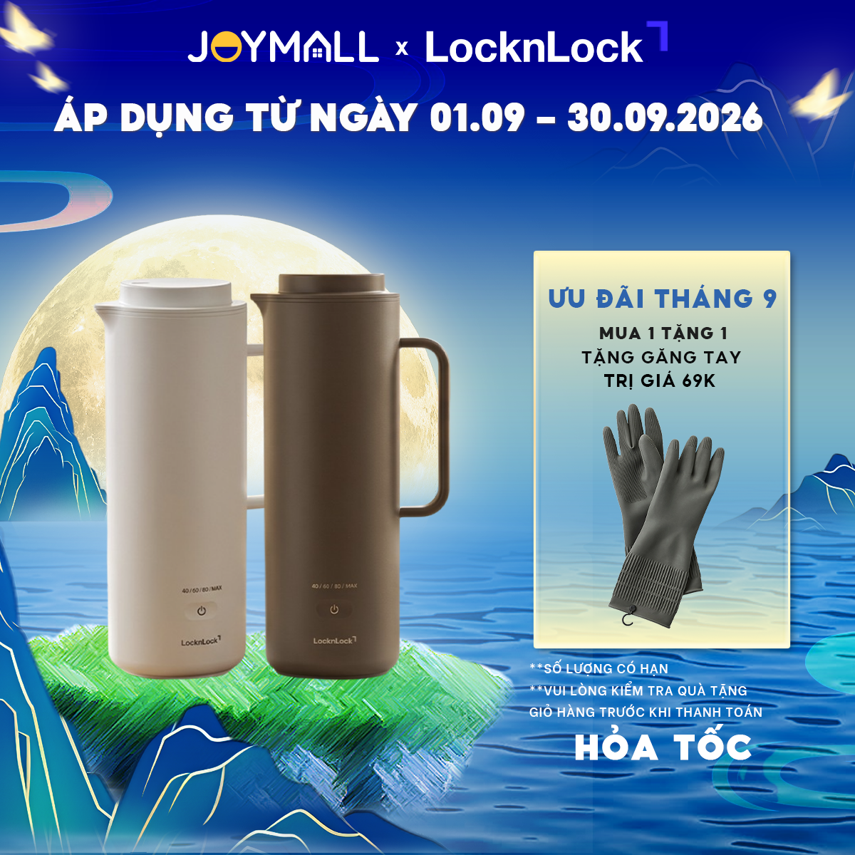 Bình Đun Nước LocknLock Heating tumbler EJC728 , 2 Lớp Cầm Tay, Dung tích 330ml, Hàng chính hãng - JoyMall