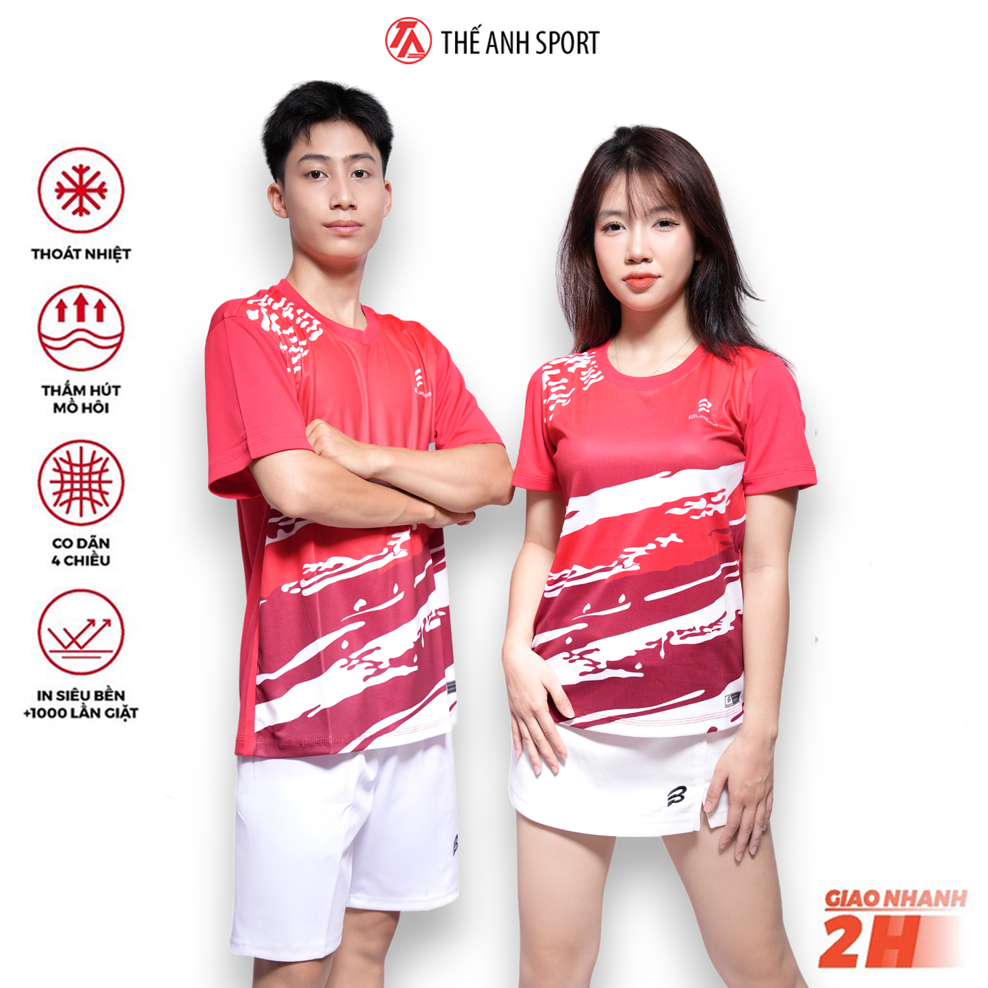 [Hoàn tiền MAX] Áo đánh cầu lông, áo BUMBEE chất liệu cao cấp co giãn 4 chiều size M L XL XXL