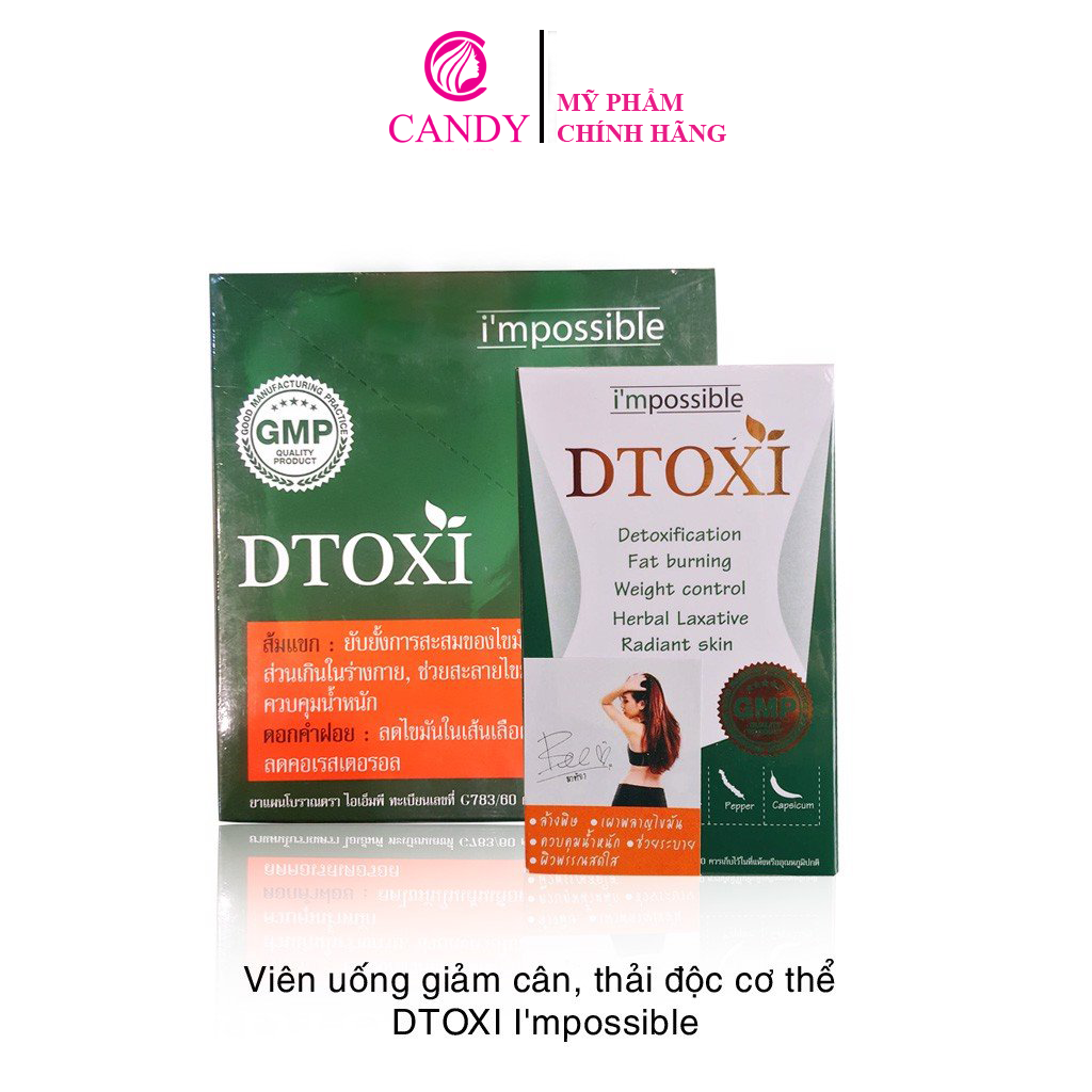 Viên uống thải độc giảm cân DTOXI 100 viên chính hãng Thái Lan