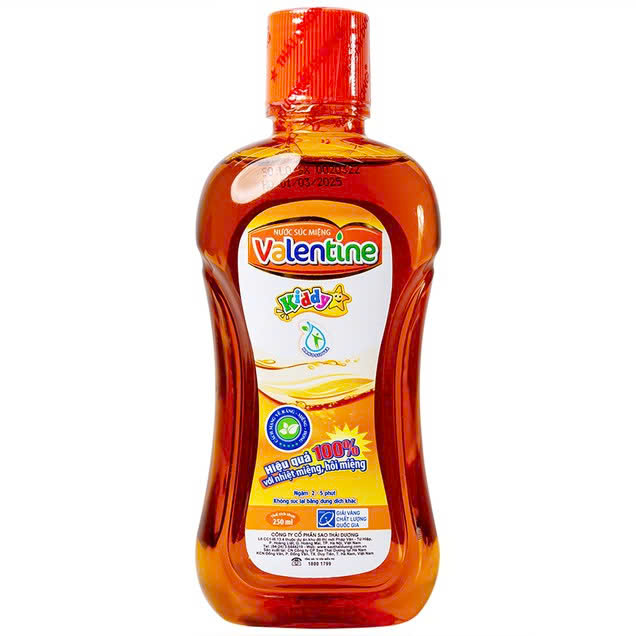 Nước Súc Miệng Valentine Kiddy Cho Trẻ Em Chai 250ml
