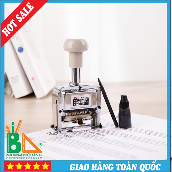 Dấu nhảy 8 số deli 7508 - văn phòng phẩm bảo an - deli