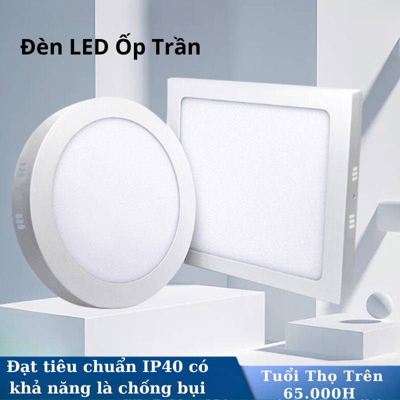 Đèn led ốp trần tròn ,đèn ốp trần vuông cao cấp 12w ,18w ,24w đèn ốp trần trang trí phòng khách