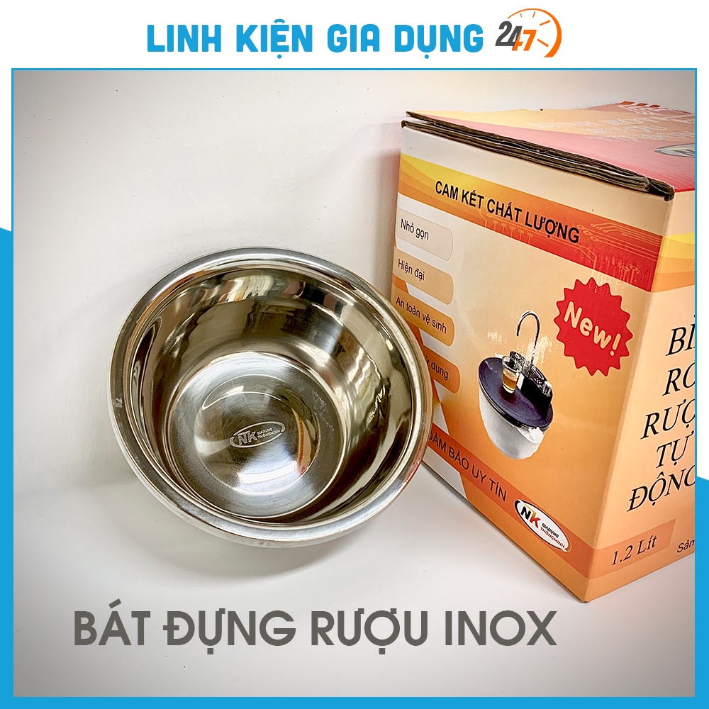 Chậu inox 304 - âu inox 304 hàng cao cấp dùng cho máy rót rượu size 18