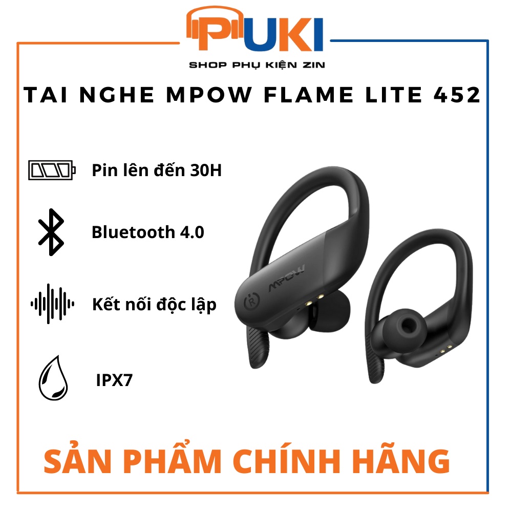 Tai nghe không dây Mpow Flame Lite 452 Bluetooth - Tai nghe không dây Mpow Flame Lite 452 có móc tai | |