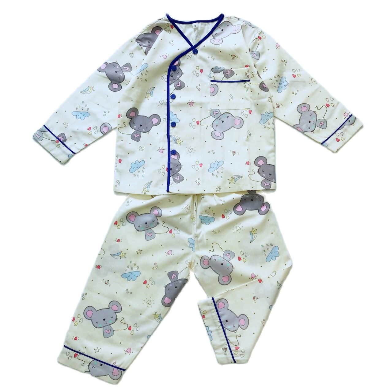Bộ Pijama cho bé trai bé gái vải thô lụa cotton hút mồ hôi hình Các con thú vui nhộn size 10-40kg cho bé 1-9 tuổi