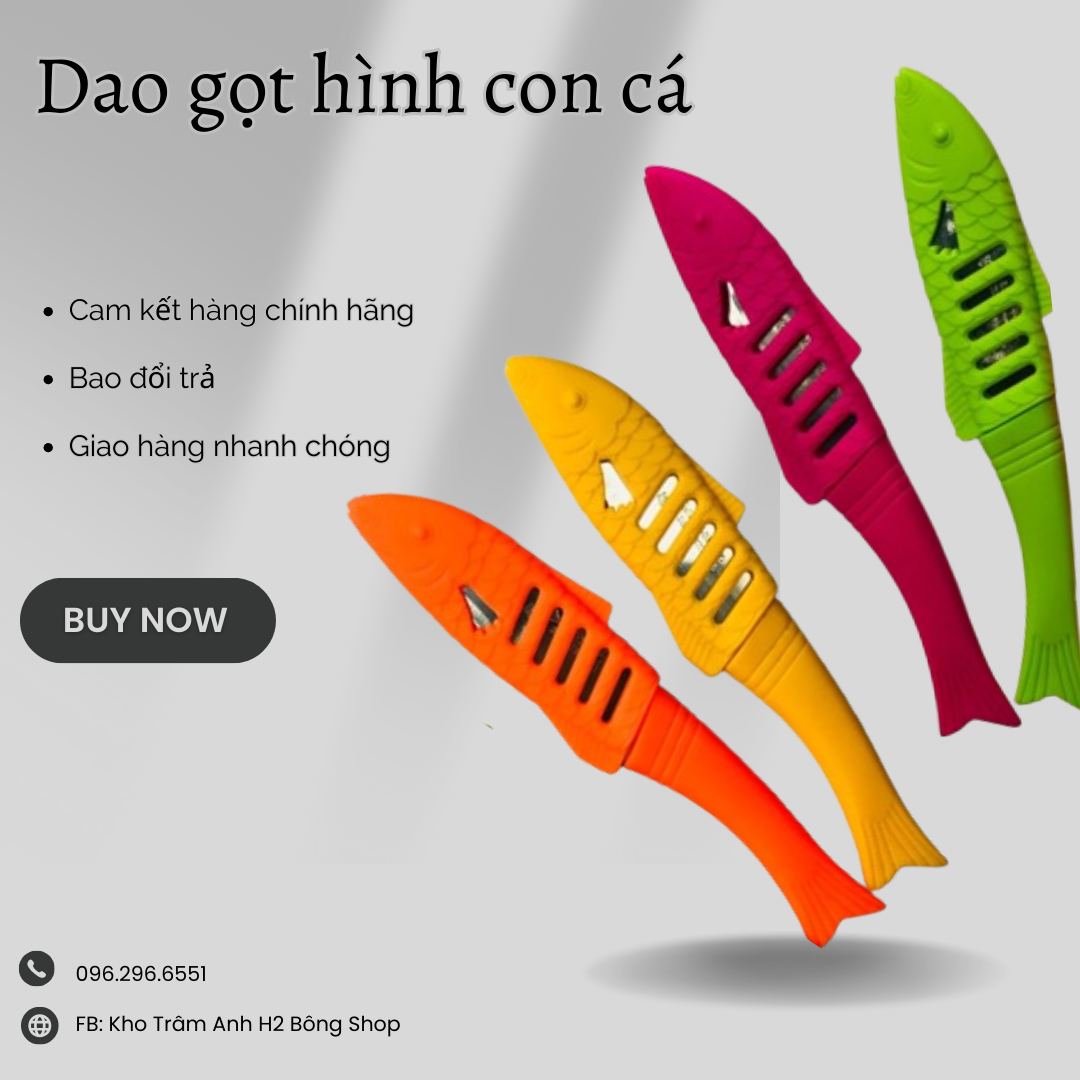 Dao gọt hoa qủa hình cá, dao thái nhỏ