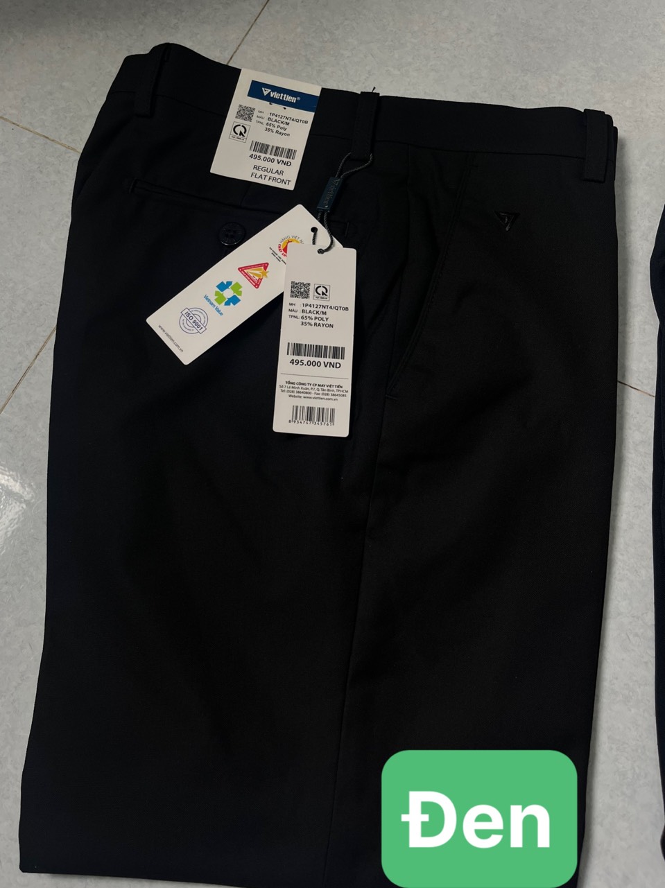 Quần tây việt tiến giá 495k sale 295k còn lẻ size 29 Form regular (tiêu chuẩn)
