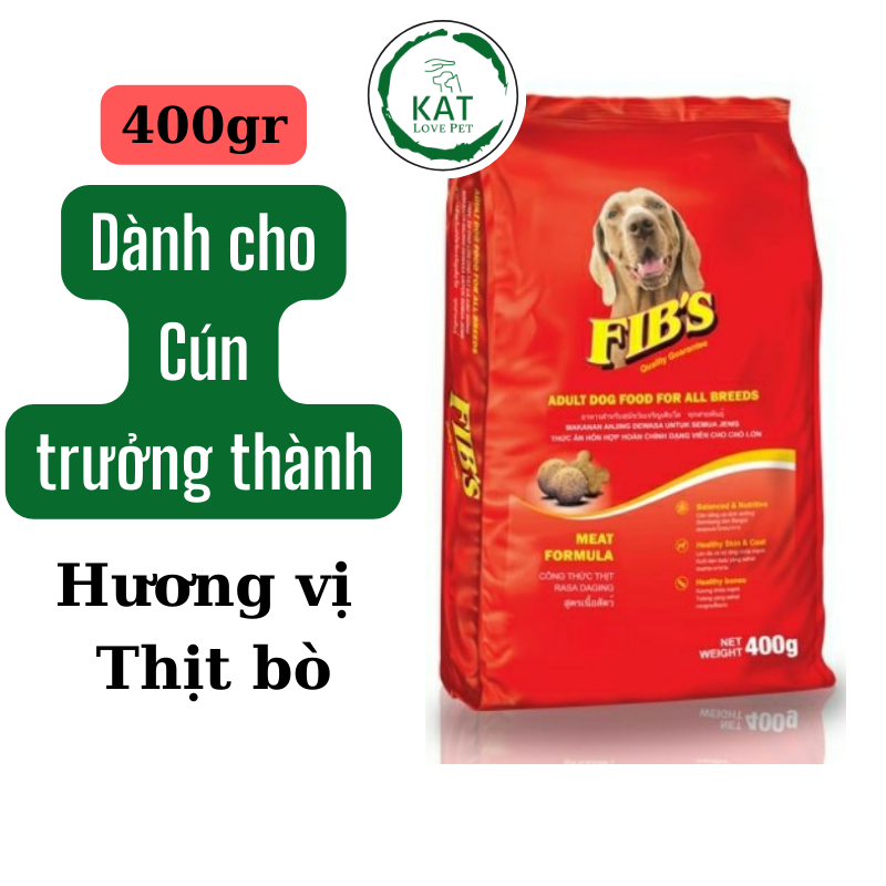 Thức ăn hạt cho chó lớn fibs - gói 400gr 1.5kg - kat store