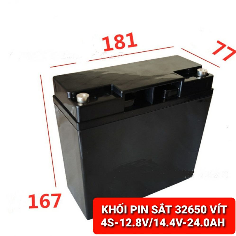 Achun.vn - khối pin sắt 4s- 12.8v/14.4v - 24.0ahmah - 16 cell 32650 đầu vít - có báo volt