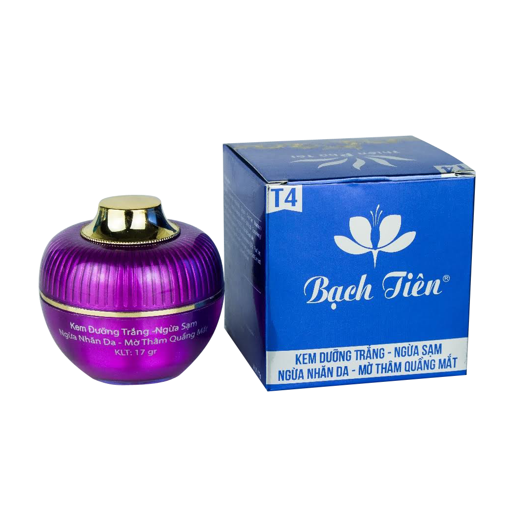 Kem bạch tiên t4 dưỡng trắng ngừa sạm ngừa nhăn da mờ thâm quầng mắt 17g
