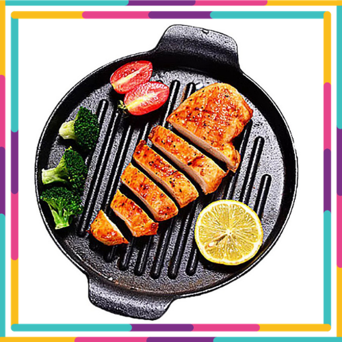 Khay nướng chất liệu gang cao cấp- Chảo gang nướng dày dặn phục vụ nhưng bữa nướng dã ngoại trở nên hoàn hảo hơn