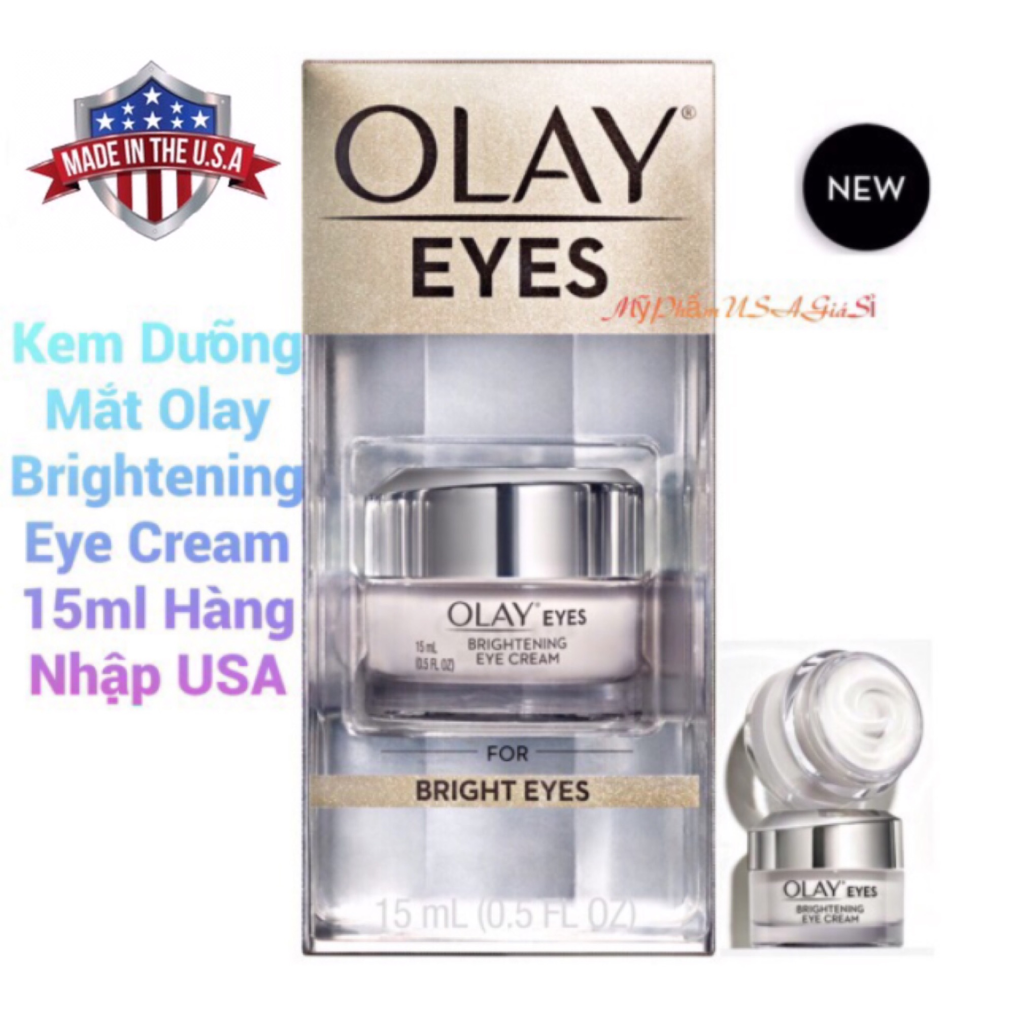 Kem Dưỡng Giảm Thâm Làm Trắng Da Vùng Mắt Olay Brightening Eye Cream 15ml Hàng Nhập USA