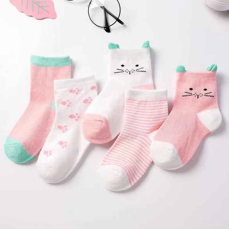 [HCM]COMBO SET 5 ĐÔI VỚ/ TẤT HÀNG QUẢNG CHÂU CAO CẤP CHO BÉ TỪ 0 - 6 TUỔI