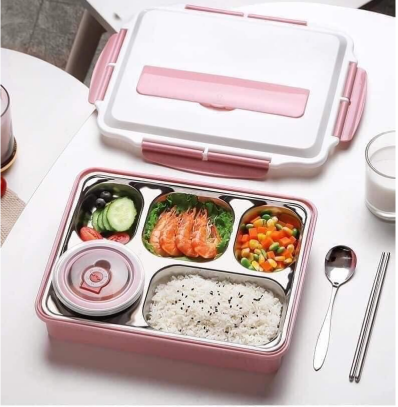 Bộ Khay Cơm Phần 5 Ngăn - Inox 304 Cao Cấp