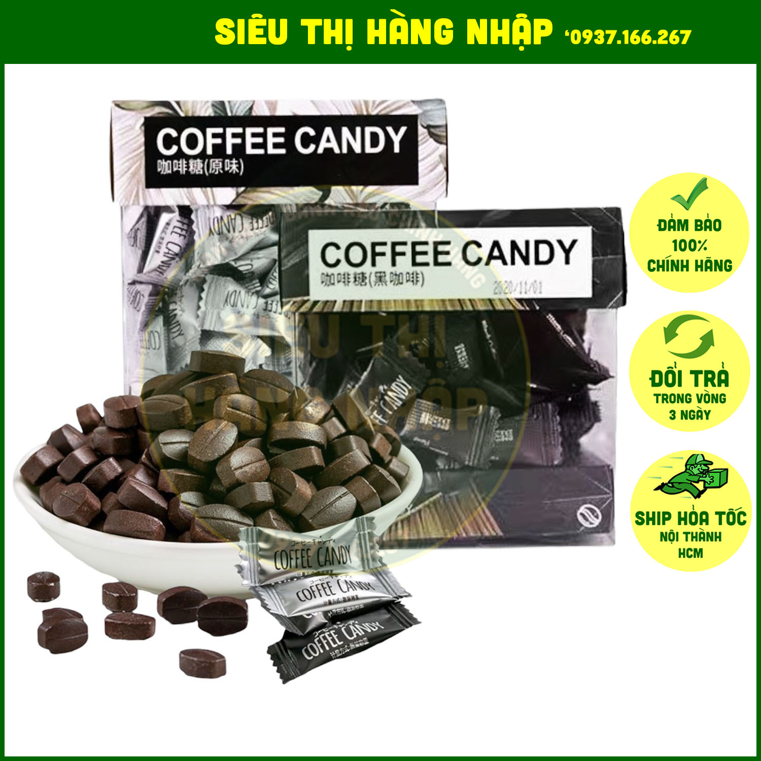 [6 vị] Kẹo cà phê viên nén không đường Pamiriter Đài Loan 70g - cafe ăn vặt cho người ăn kiêng giảm cân, tiểu đường