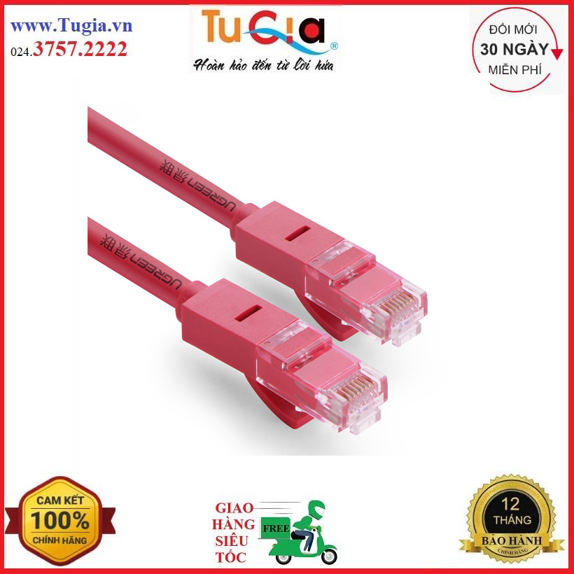 Dây mạng bấm sẵn 2 đầu cat6 utp patch cords dài 3m ugreen nw101 11212 - hàng chính hãng