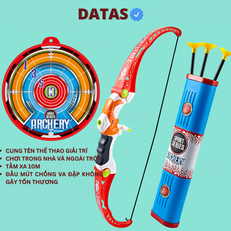 Đồ chơi bé trai bắn cung an toàn DATAS bộ đồ chơi thể thao bắn cung cho bé mũi tên bằng sillicon cực an toàn