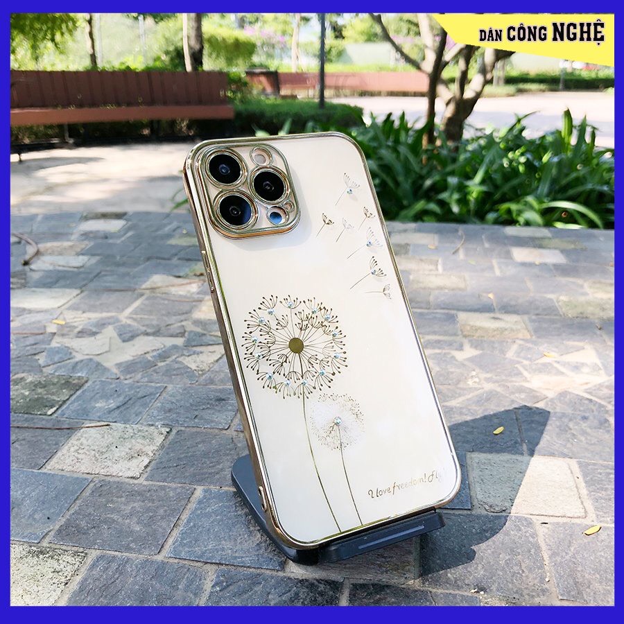 Ốp lưng TPU đính đá hoa cao cấp iPhone 13 , 13 Pro , 13 Pro max chính hãng