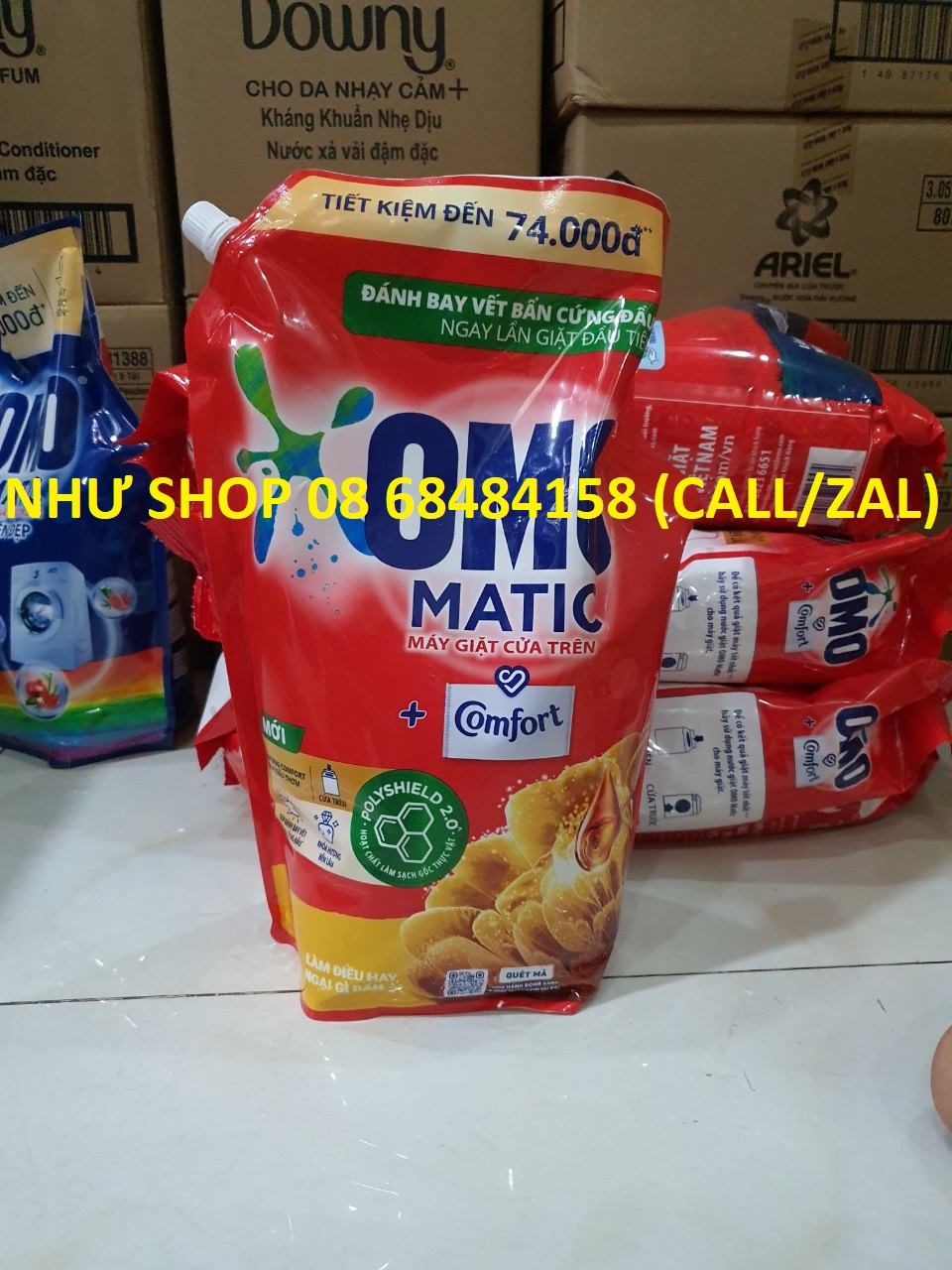 Nước giặt OMO Matic Comfort hương Tinh dầu thơm cho máy giặt cửa trên 3.6KG