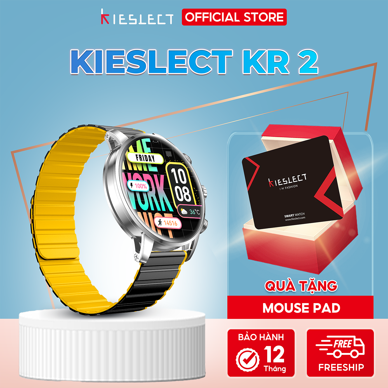 Đồng hồ thông minh kieslect kr 2 | 1.43 inch | amoled super dynamic | 360mah | nghe gọi trực tiếp | hàng chính hãng