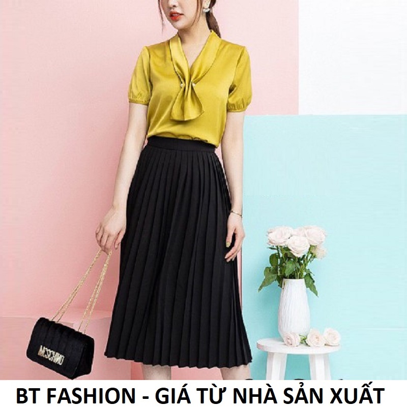 Váy Xòe Dập Ly Thời Trang BT Fashion (DÀI - Dập Ly) - VA11 - Có váy lót bên trong