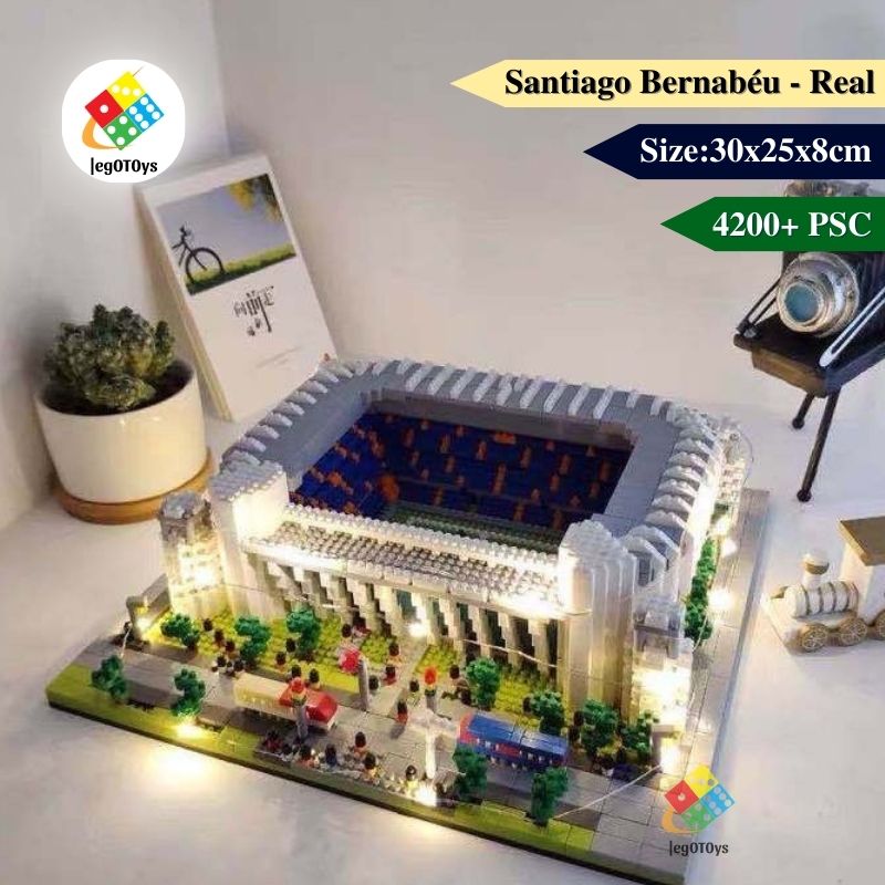 Mô hình lắp ráp sân vận động santiago bernabeu - bộ sưu tập bóng đá- mô hình 3d sân vận động real madrid - tặng dây led