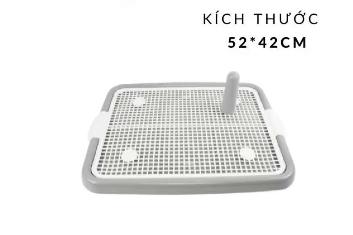 Khay vệ sinh chó size trung 52*42cm, có kèm cột, khay đi vệ sinh cho chó dưới 15kg, khay vệ sinh cho chó đực và chó cái