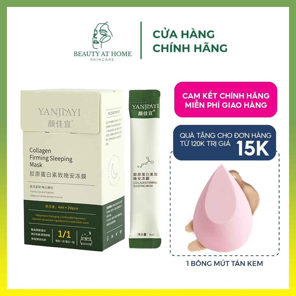 Mặt nạ ngủ collagen yanjiayi chính hãng giúp bổ sung collagen săn chắc đàn hồi da nội địa Trung - Beauty at home