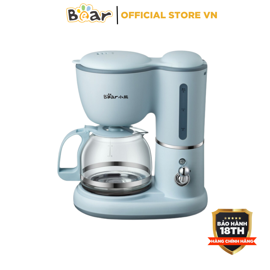 Máy pha cà phê mini tự động BEAR KFJ-A06K1, 550W,  Pha trà, pha cafe cho gia đình, công sở, Chính hãng, Bảo hành 18 tháng