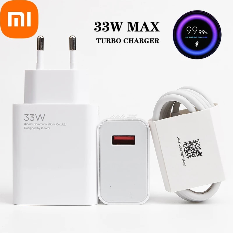 Bộ sạc nhanh xiaomi 33w hỗ trợ mi turbo chager - củ và cáp xiaomi 33w sạc siêu nhanh hiện thị số thập phân - phụkiệnbờm