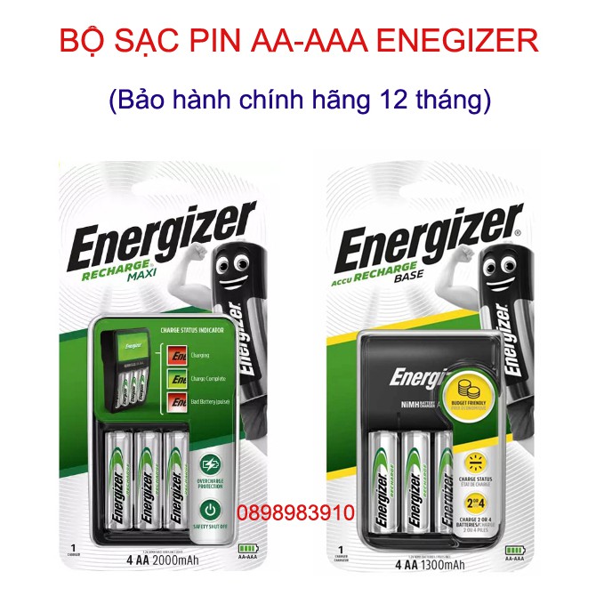 Máy Sạc Pin Energizer CHVCM4 kèm 4 pin sạc AA 2000 mAh- Hàng Chính Hãng 1