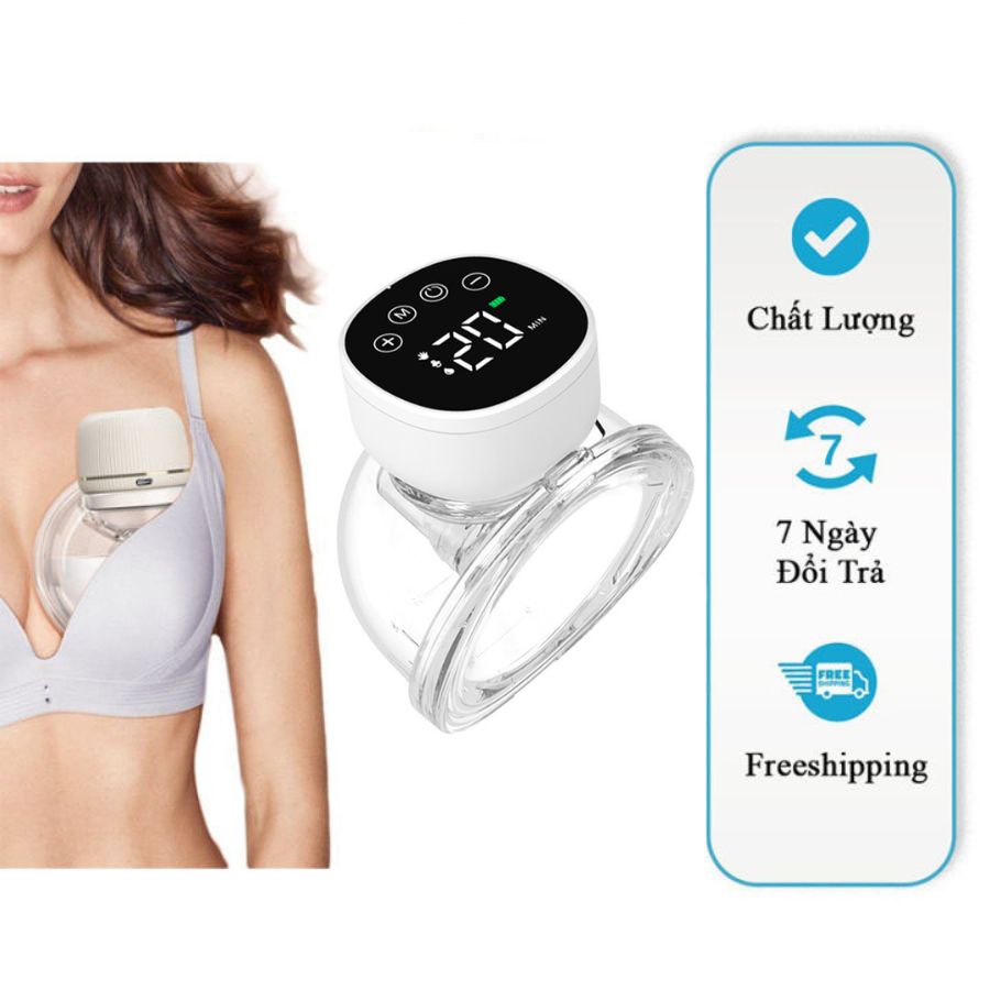 Máy hút sữa không dây đeo ngực Electric Breast Pump - 3 chế độ kích sữa,hút sữa massage êm ái, giải phóng đôi tay của mẹ - Chikokids