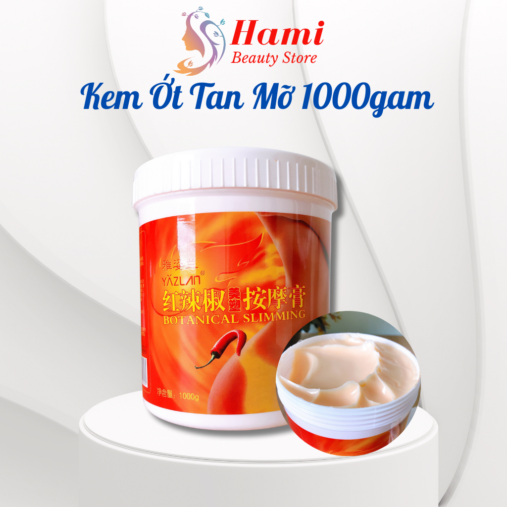 Kem nóng ớt tan mỡ giảm béo bụng yazlan 1000g - kem tan mỡ bụng, đùi sau sinh hiệu quả nhanh