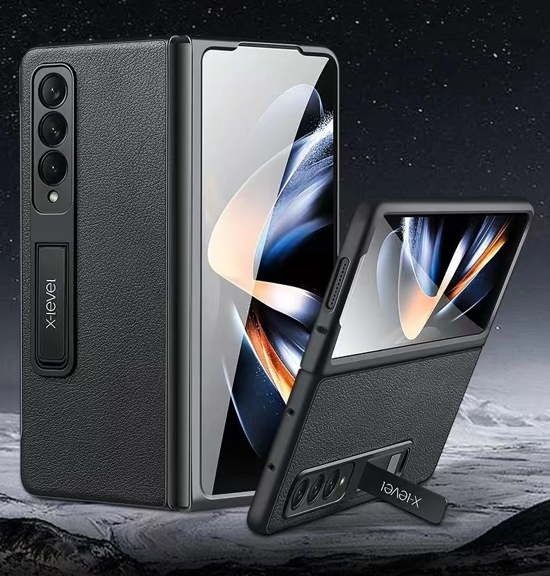 Ốp lưng x level samsung z fold 5 / z flip 5 vân da nhám cao cấp kèm giá đỡ