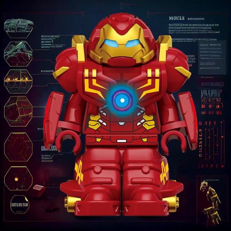 Compatible with Lego Avengers Iron Man Hulkbuster Armor Figure Assembled