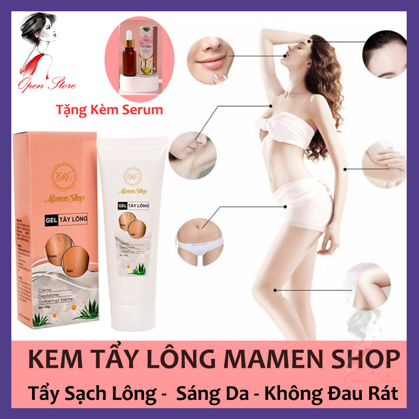 Kem Tẩy Lông MAMEN SHOP, Tặng Serum Triệt Lông, Triệt Lông Chân, Lông Tay, Lông Bikini, Ria Mép, Lông Nách, Trệt Lông Vĩnh Viễn, Triệt Râu, Tốt Hơn Kem Tẩy Lông Huyền Phi