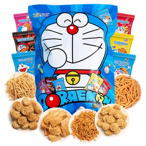 Snack bim bim Doraemon khổng lồ - 36 gói nhỏ mix vị siêu ngon